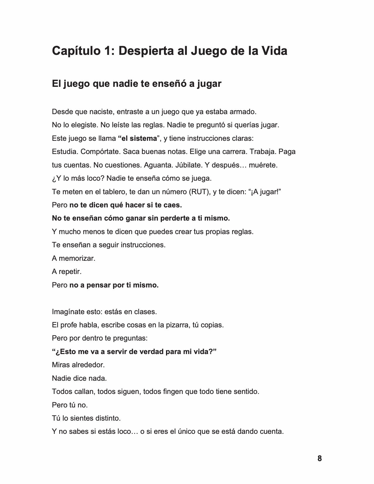 Página real del capítulo sobre las reglas